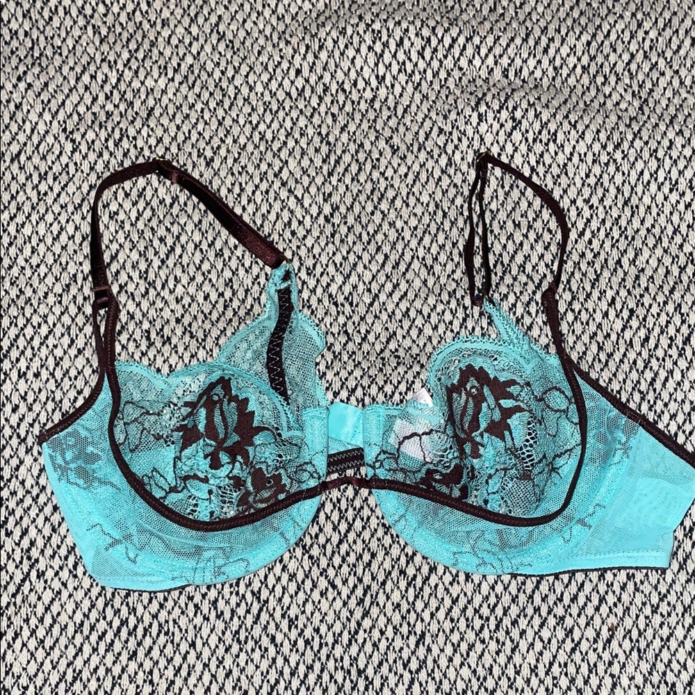 Victoria's Secret Lace Bra - Turquoise and Black